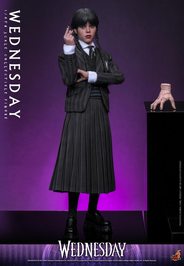 Close-up of Wednesday Addams face