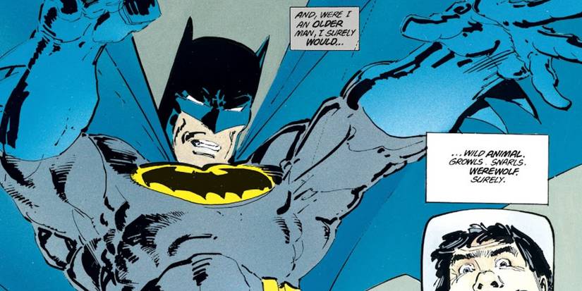 The Dark Knight Returns shows Batman leaping onto someone.