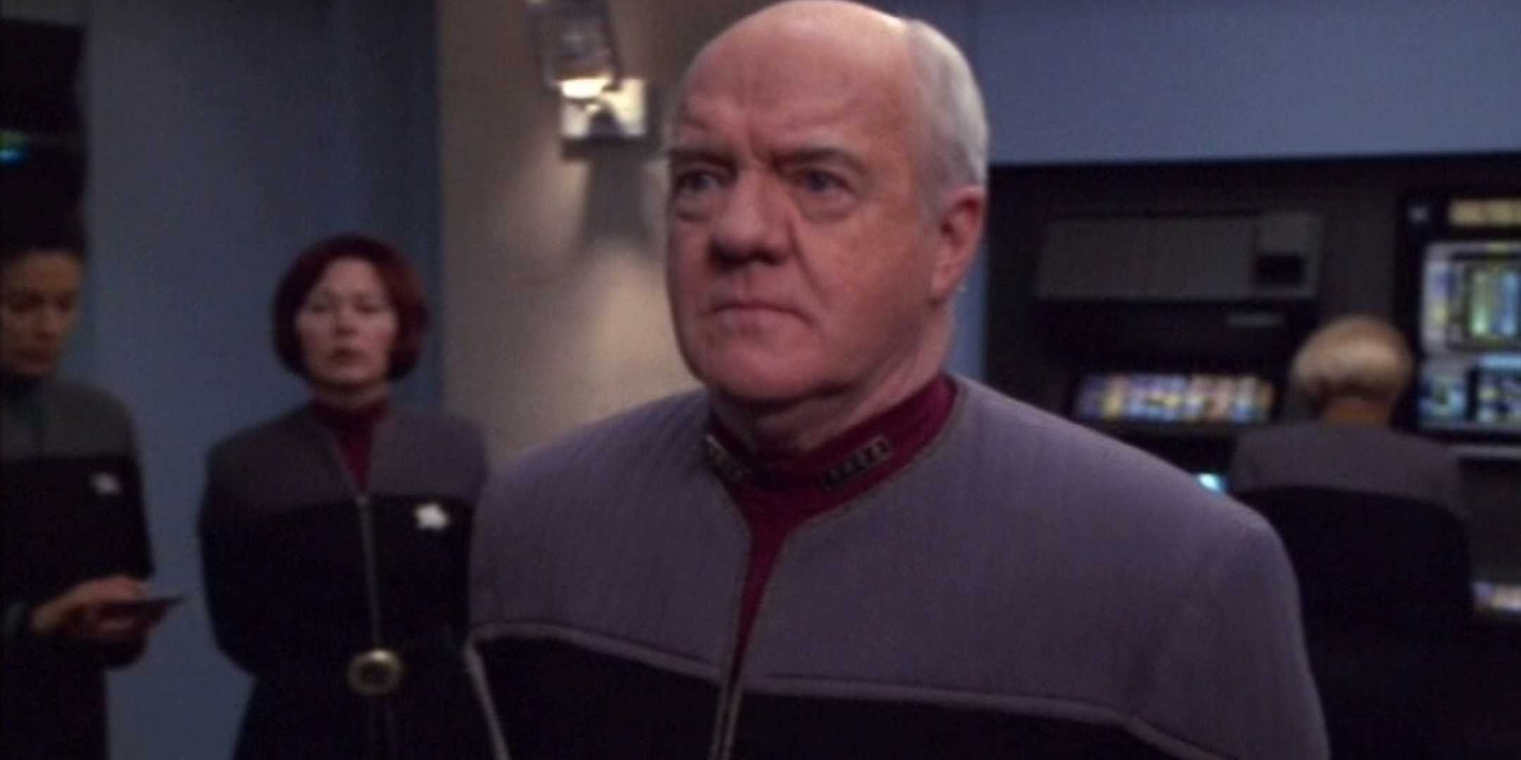 Admiral Paris talks to Voyager