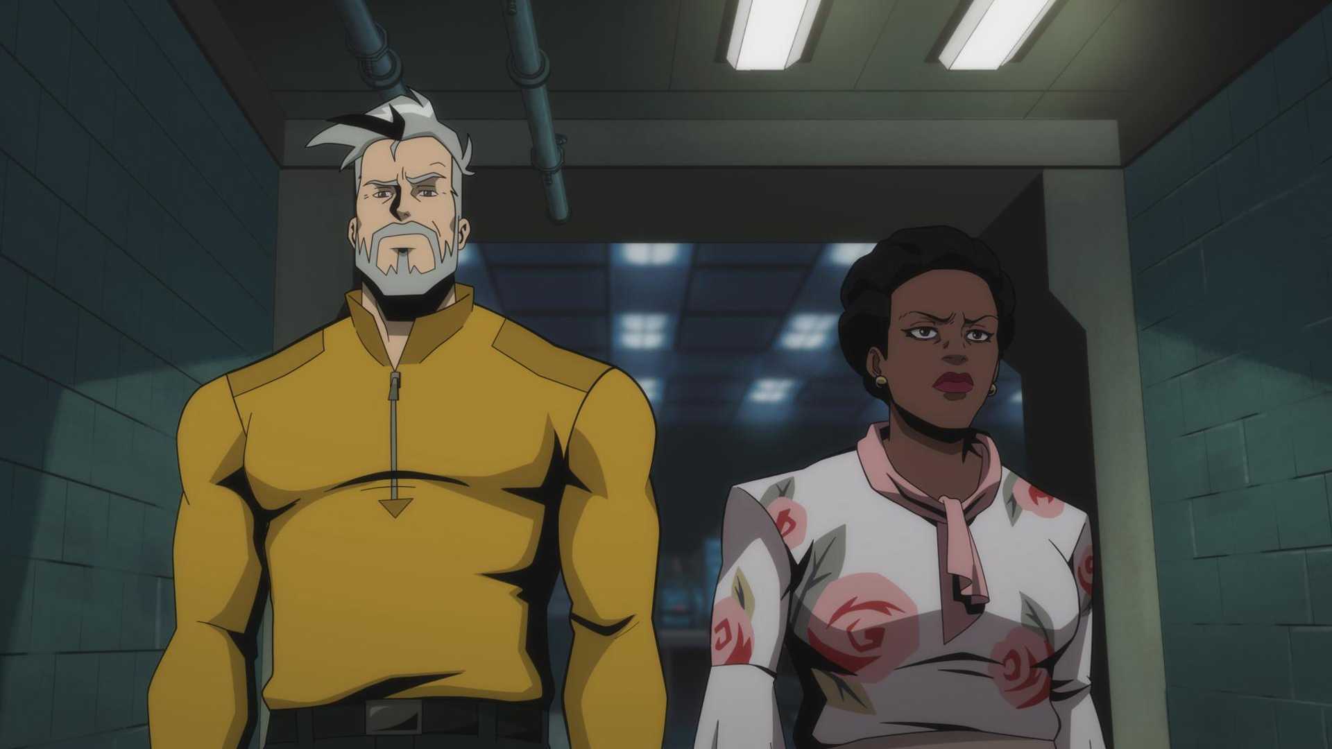 Frank Grillo as Rick Flag Sr with Amanda Waller in Creature Commandos
