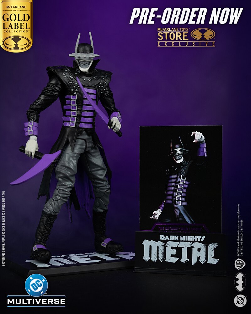 Pre-Order Alert: McFarlane Toys DC Multiverse The Batman Who Laughs Black and White Accent Edition Gold Label Figure