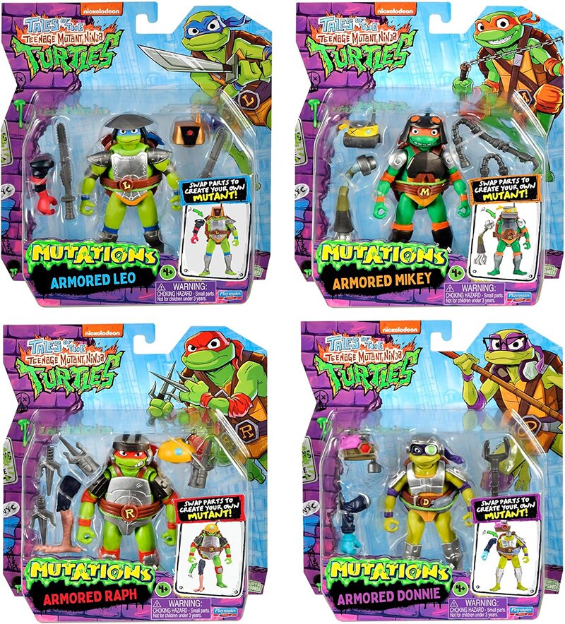 Playmates Toys Teenage Mutant Ninja Turtles Mix N Match Armored Turtles 4-Pack