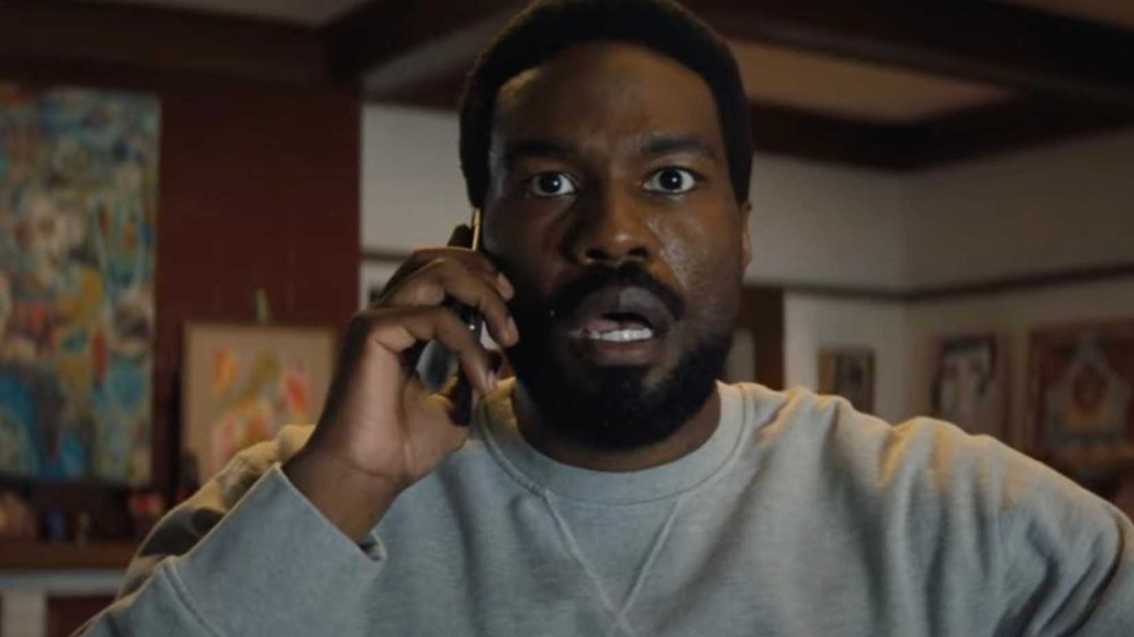 Simon Williams (Yahya Abdul-Mateen II) is shocked in Wonder Man