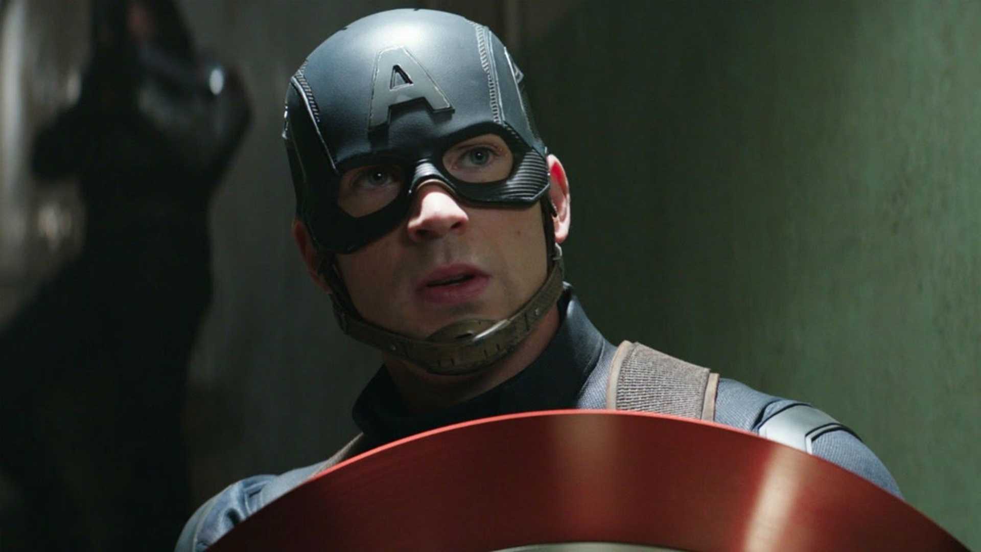 Captain America wields his shield