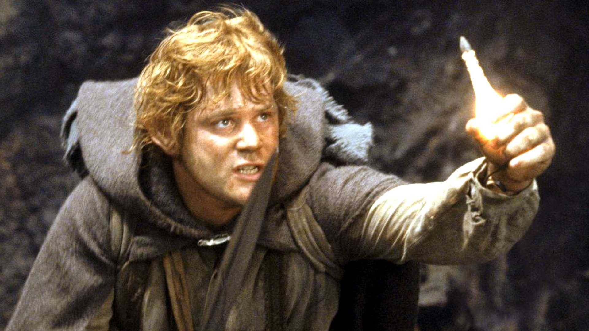 Samwise Gamgee (Sean Astin) battles Shelob in The Lord of the Rings: The Return of the King