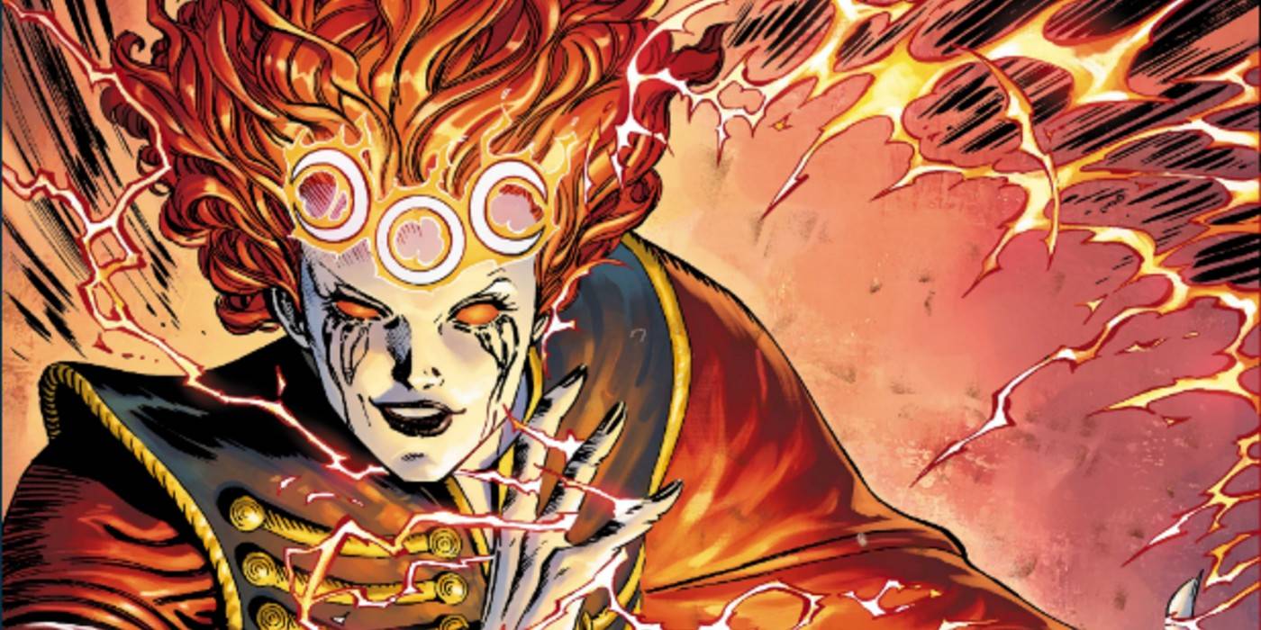 Circe, with a menacing smirk as she activates her powers in DC Comics