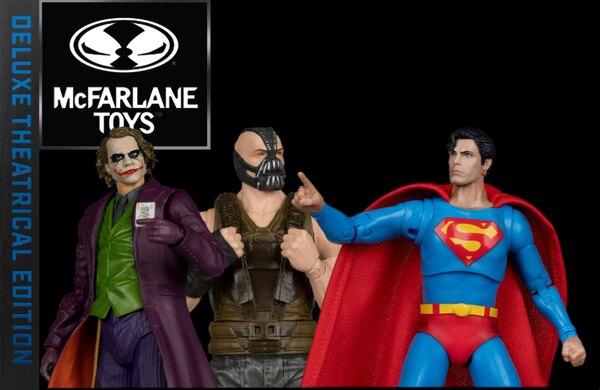 McFarlane Toys DC Deluxe Theatrical Edition Christopher Reeve Superman, Heath Ledger Joker And Tom Hardy Bane Official Figure Images