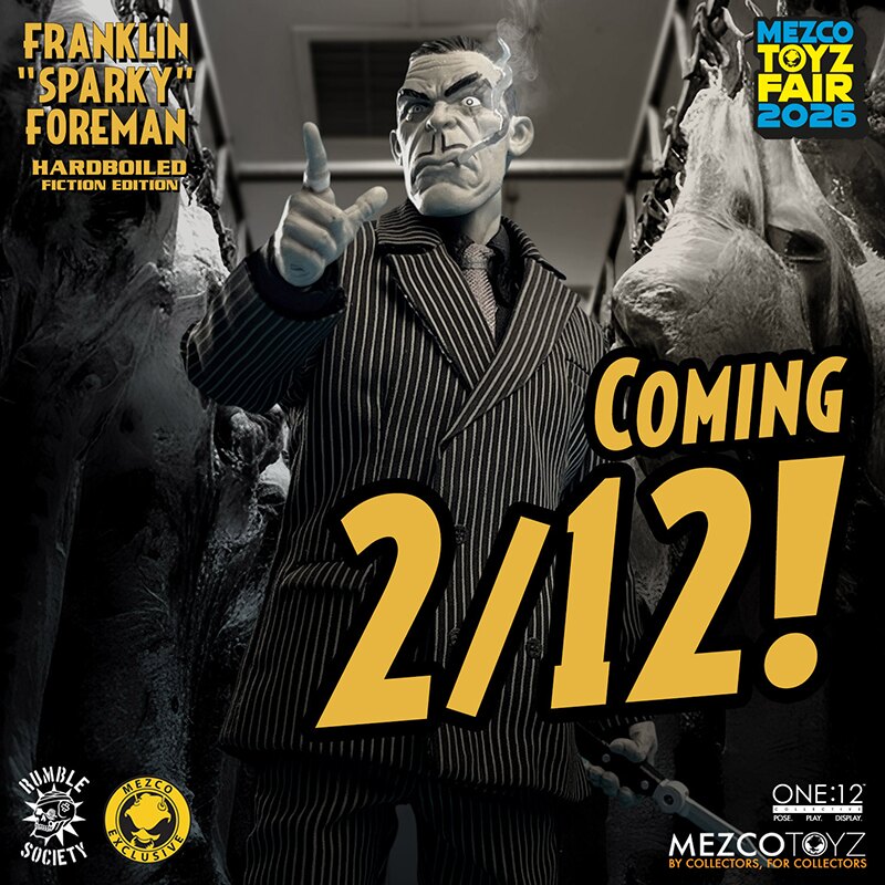 Mezco Toyz Rumble Society Frankie 'Sparky' Foreman (Hardboiled Fiction Editon) Figure Coming February 12th
