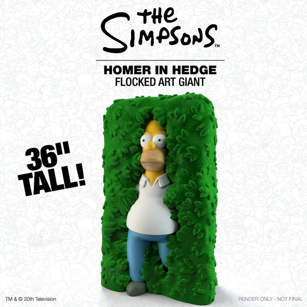 The Simpsons Homer in Hedge 36-Inch Flocked Art Giant From Kidrobot