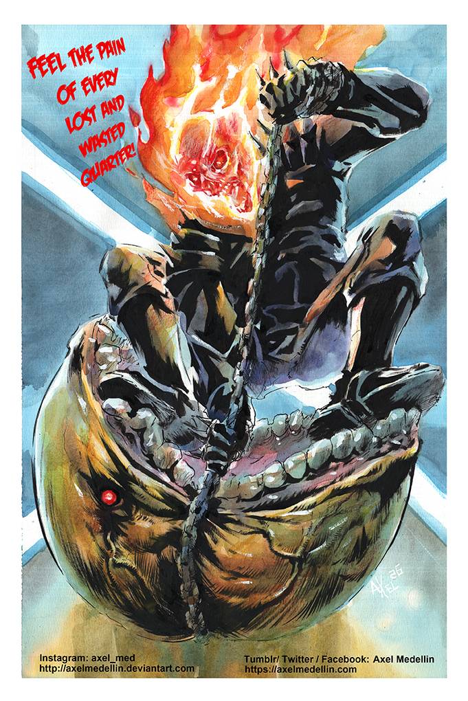Ghost Rider fights Pac Man