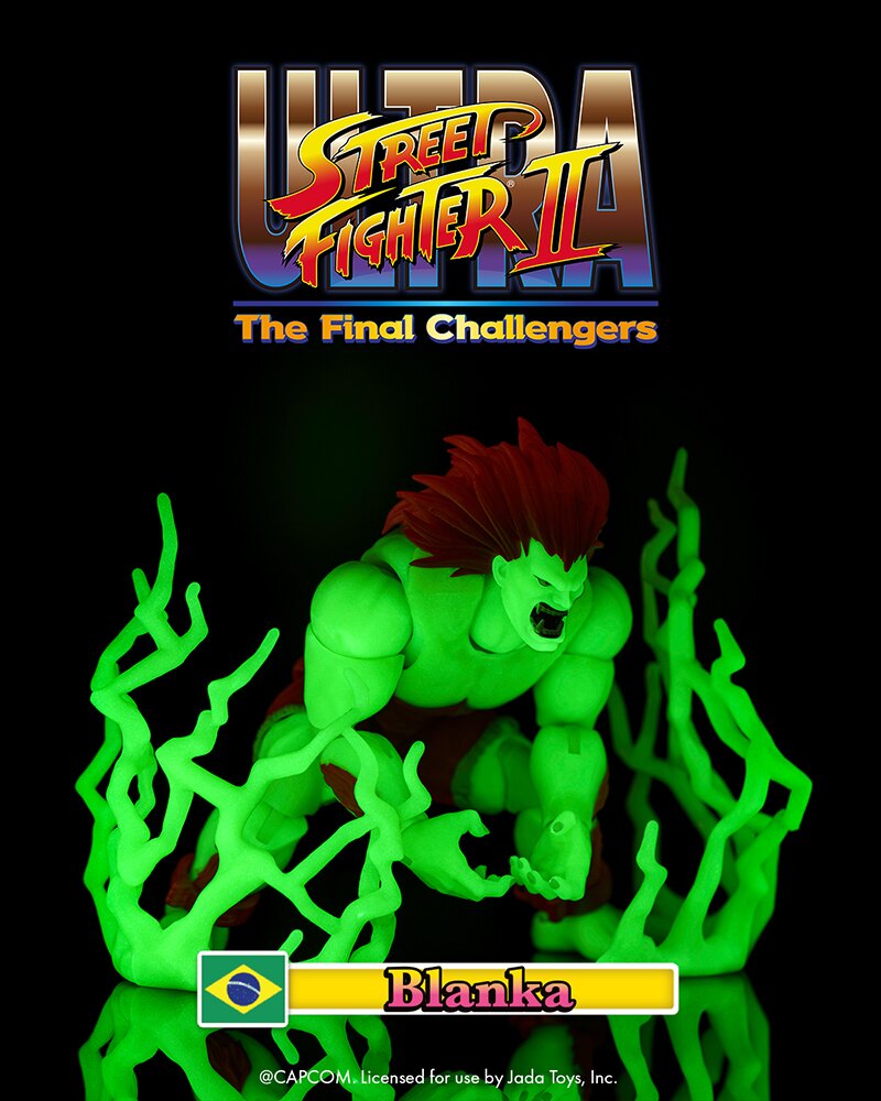 Jada Toys Street Fighter II Ultra Blanka (Player 2 Glow-in-the-Dark Version) 1:12 Scale Action Figure (Entertainment Earth Exclusive)