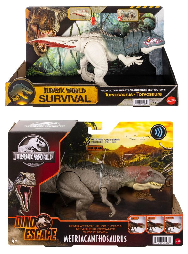 Pre-Order Alert: Mattel Jurassic World Wild Roar Metriacanthosaurus And Gigantic Thrashers Torvosaurus Figures