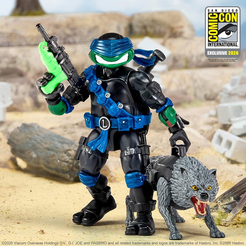 Playmates Toys Teenage Mutant Ninja Turtles x G.I. Joe Snake Eyes/Leo and Timber/Rahzar 2-Pack (SDCC 2026 Exclusive)